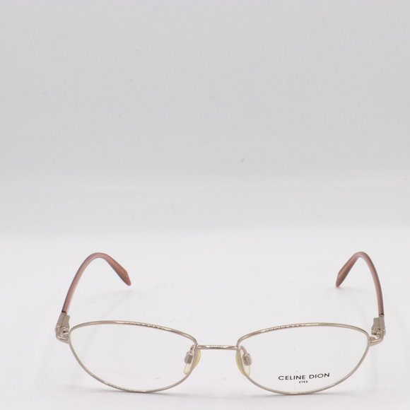 Celine Dion Oval Silver Full Rim Mauve Legs Celebrity Y2k Glasses 53 16 140 - Picture 1 of 3